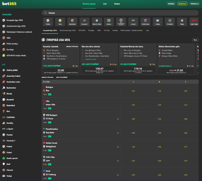 Bet365 screenshot