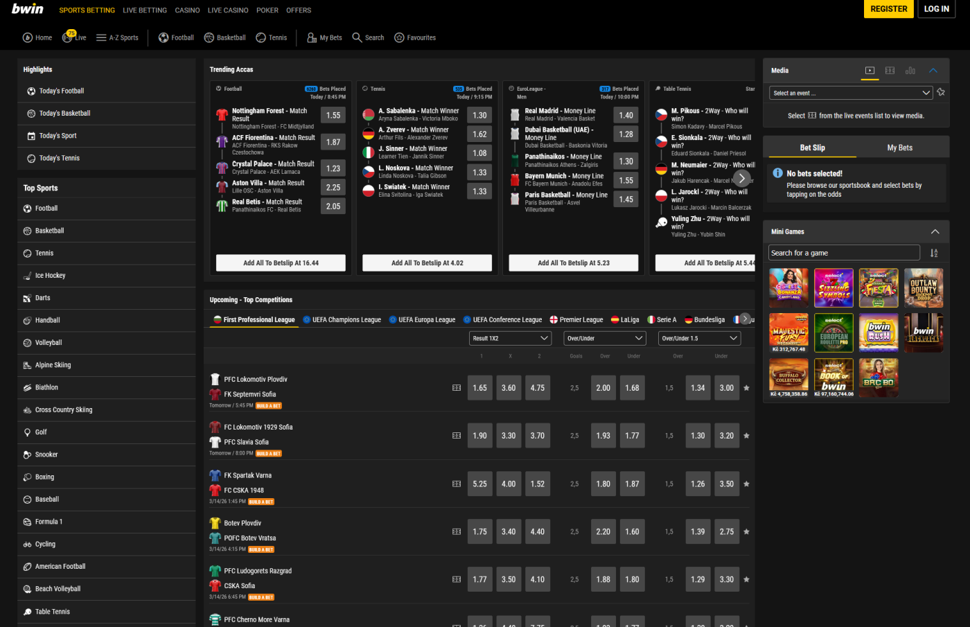 Bwin screenshot