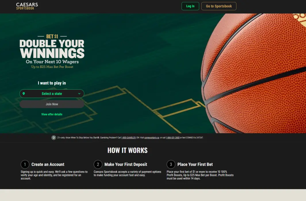 Caesars Sportsbook screenshot