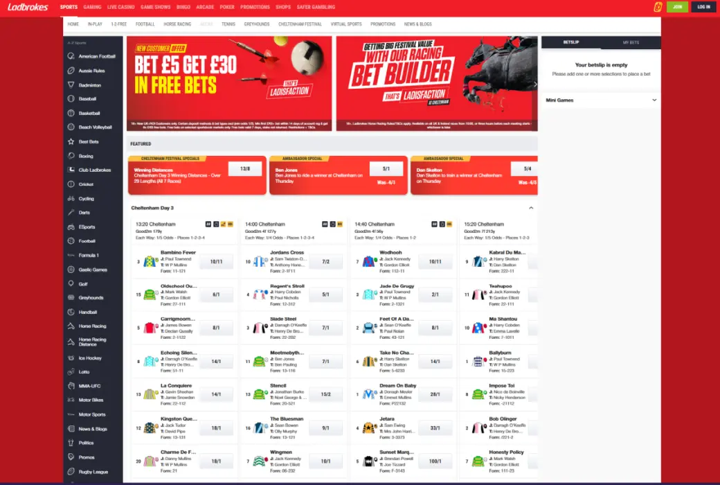 Ladbrokes screenshot