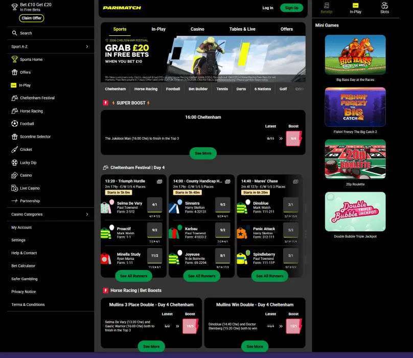 Parimatch screenshot
