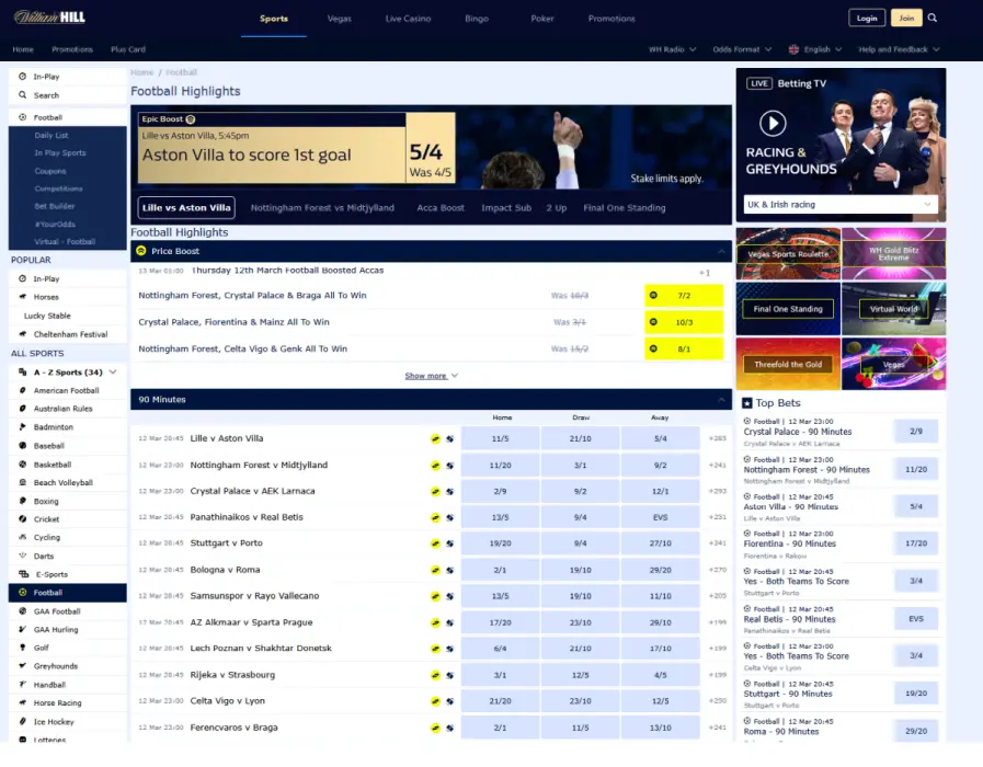 William Hill screenshot